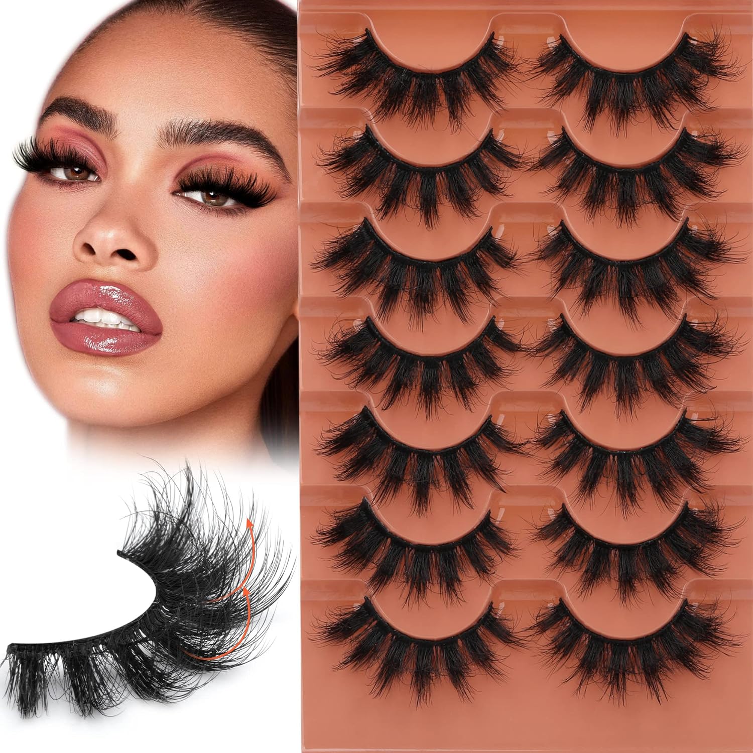 7pairs Fluffy Lashes 8D False  - огляд і ціна Eyelash Extension Cat Eye