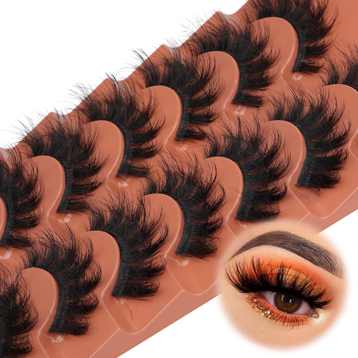7pairs Fluffy Lashes 8D False  - огляд і ціна Eyelash Extension Cat Eye