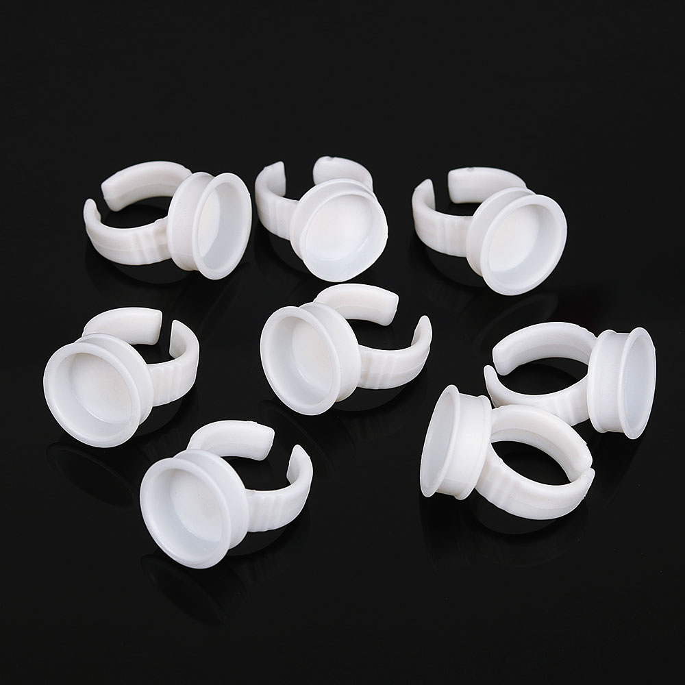 100PCS Tattoo Rings Cups Dispo - огляд і ціна Eyelash Extension Adhesive