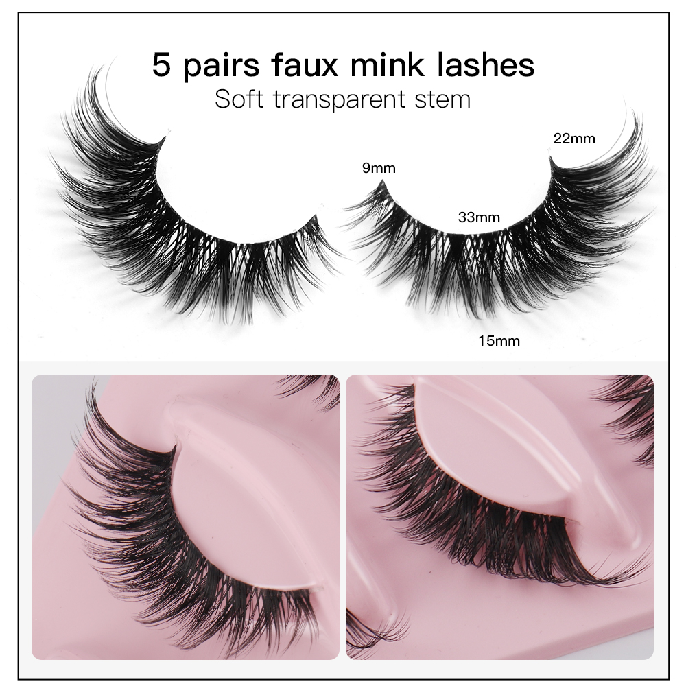 5 Pairs Cat Eye Lashes Faux Mi - огляд і ціна Eyelash Extension Cat Eye