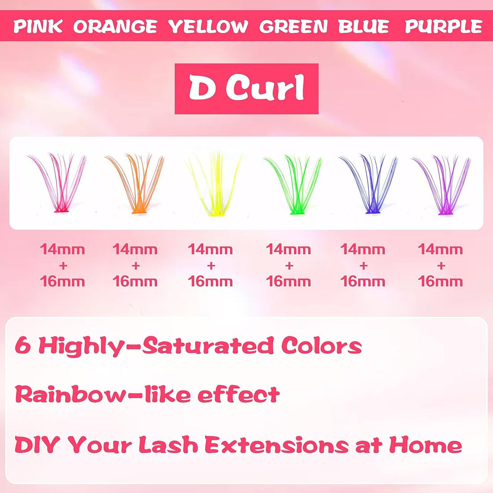 14/16mm D Curl Colorful Indivi - огляд і ціна Funny Eyelash Extension