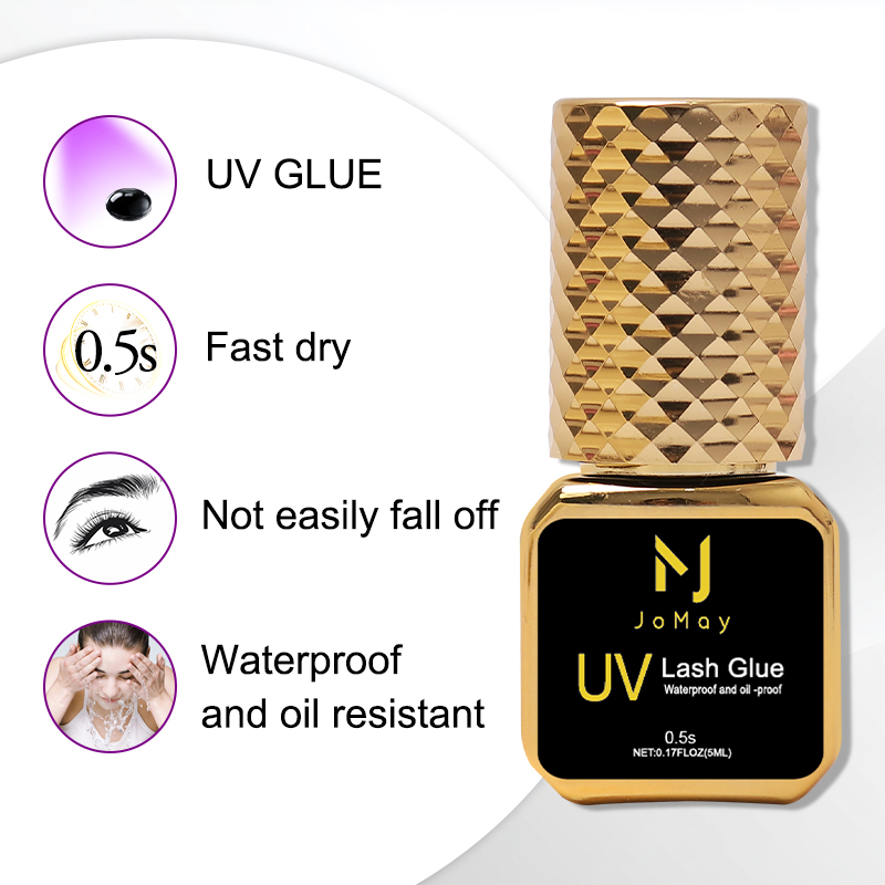 JOMAY Black UV Lash Glue 0.5S  - огляд і ціна Eyelash Extension Glue For Sensitive Eyes