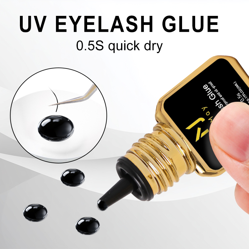JOMAY Black UV Lash Glue 0.5S  - огляд і ціна Eyelash Extension Glue For Sensitive Eyes